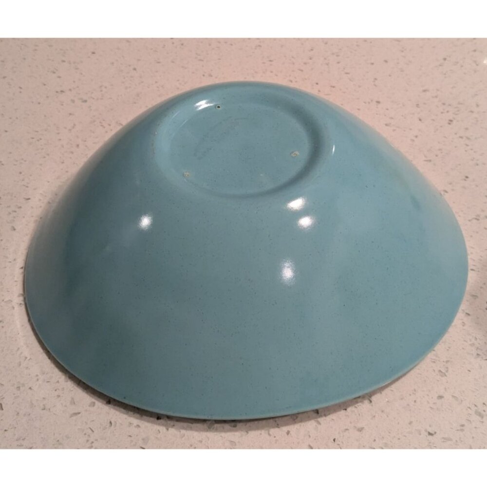 Metlox Vernon Ware Oval Serving Bowl 9 inches Aqua Blue Heavenly Days Collection - Picture 9 of 10